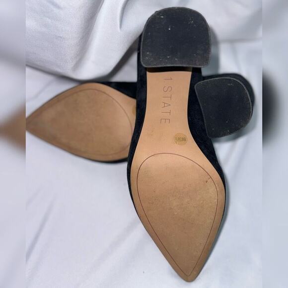 1.State Black Asymmetric Pointed Toe Block Heel | Sz 8 - Picture 5 of 6